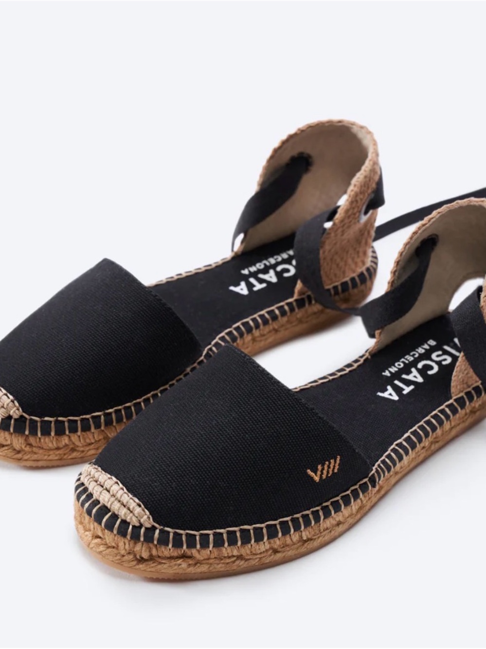 Black Canvas Ankle-Tie Espadrilles